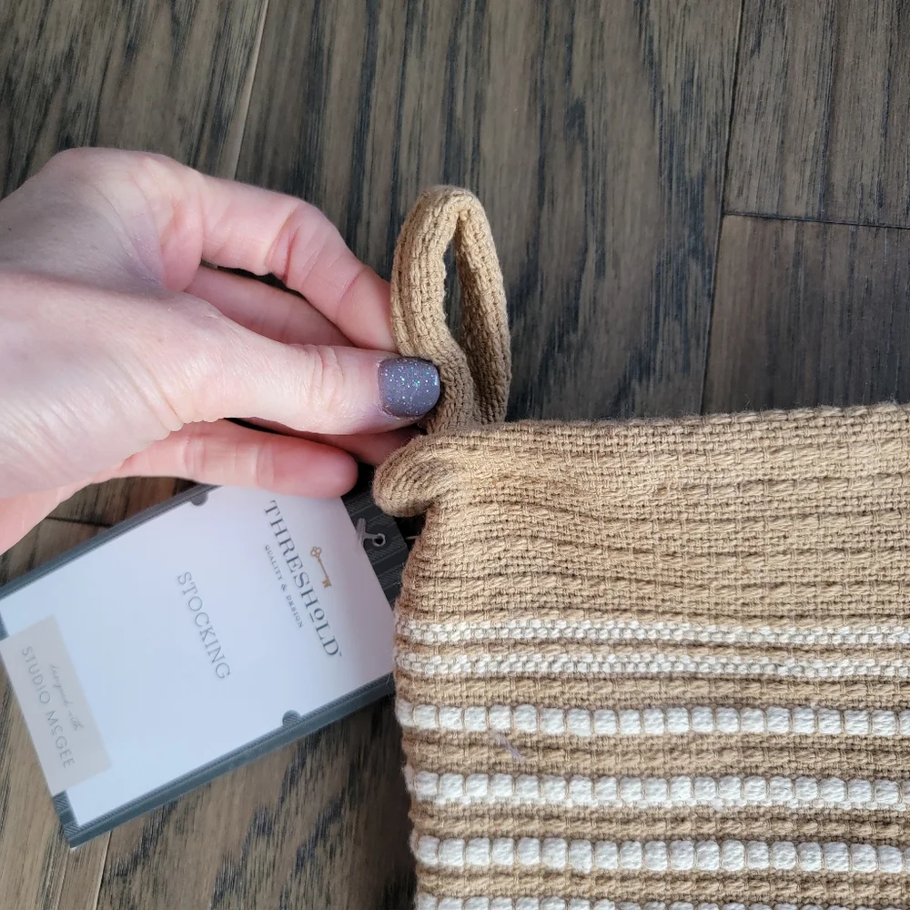 LAST 1!🎄 Striped Stocking Tan - Threshold designed with Studio McGee 1 stocking - Picture 12 of 12
